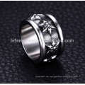 Silber gothic Blume gravierten Ring, Edelstahl Punk Rock Schmuck